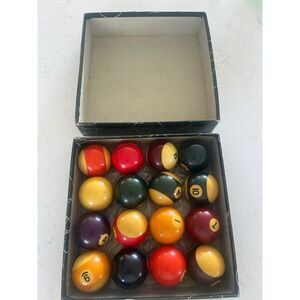 Vintage Belgian Billiard Pool Ball Set Made in Belgium 15 Balls with Box